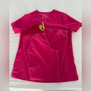Set of pink Figs scrubs